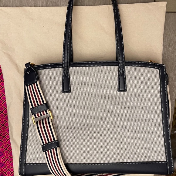 Tory Burch Walker Canvas Satchel (almost never used) - Picture 4 of 4